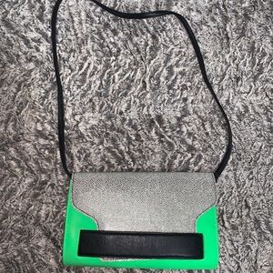 Green/Black/White night out purse